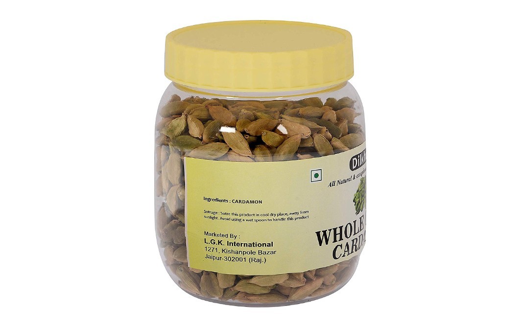 Dilkhush Whole Green Cardamon    Plastic Jar  250 grams